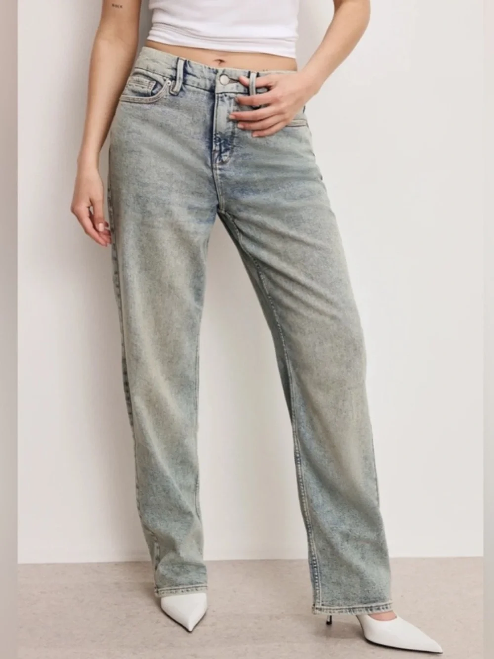 Good American Good 90s Straight Leg Jeans in Blue690 Sz 4/27